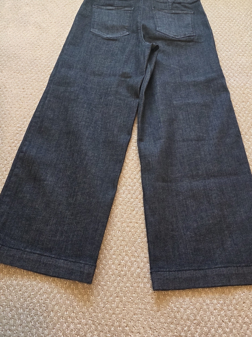 Talbots Womens Black Wide Leg Crop Travel Jeans